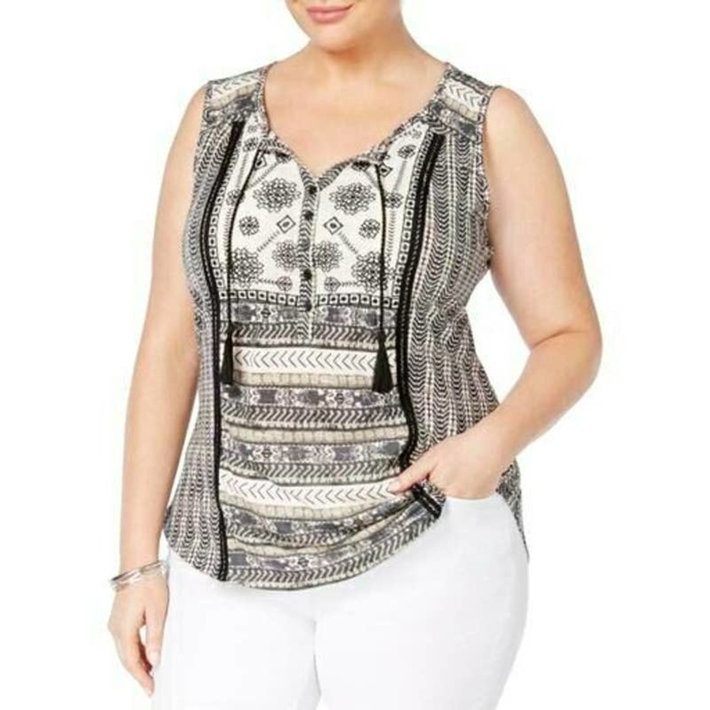 NWT Style & Co Embroidered Peasant Top Size: 1X